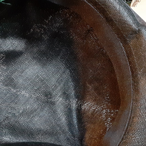 Lauren Ralph Lauren Black Feather Trimmed Fedora Hat Cap Size Medium - Picture 6 of 6